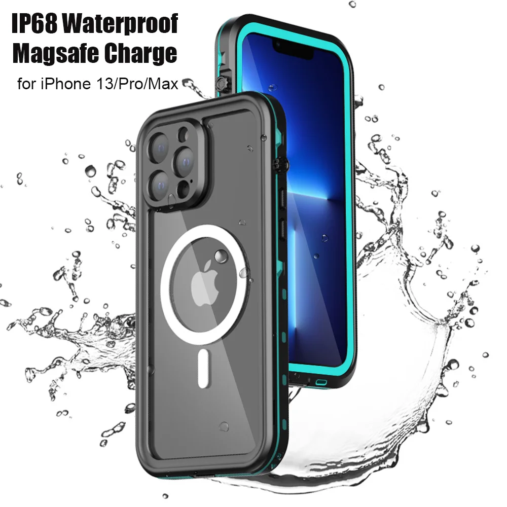 IP68 Waterproof phone case for iPhone 13 pro Max Case Support Magsafe Charge Magnetic Shockproof put in water Swimming Cover
IP68 Waterproof phone case for iPhone 13 pro Max Case Support Magsafe Charge Magnetic Shockproof put in water Swimming Cover