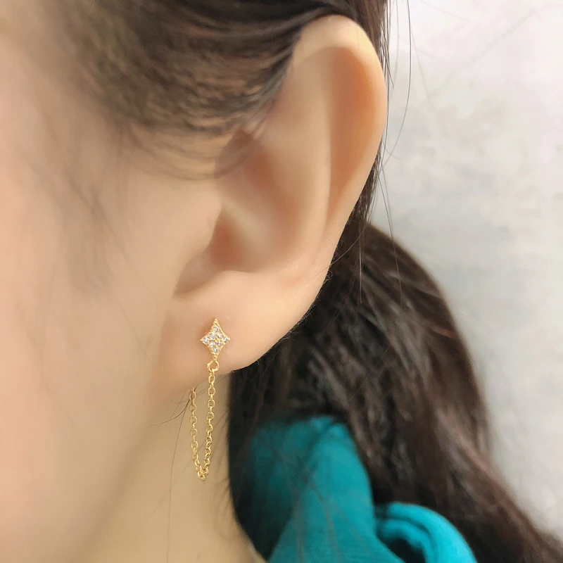 ROMAD Diamond Gold Color Chain Earrings 925 Sterling Silver Stud Earrings For Women Lover Birthday Gifts Jewelry Aretes De Mujer
ROMAD Diamond Gold Color Chain Earrings 925 Sterling Silver Stud Earrings For Women Lover Birthday Gifts Jewelry Aretes De Mujer