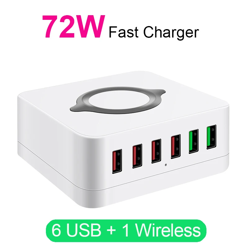 72 Вт 6 Порты и разъёмы s Quick Charge 3 0 usb портами светодиодным индикатором Зарядное