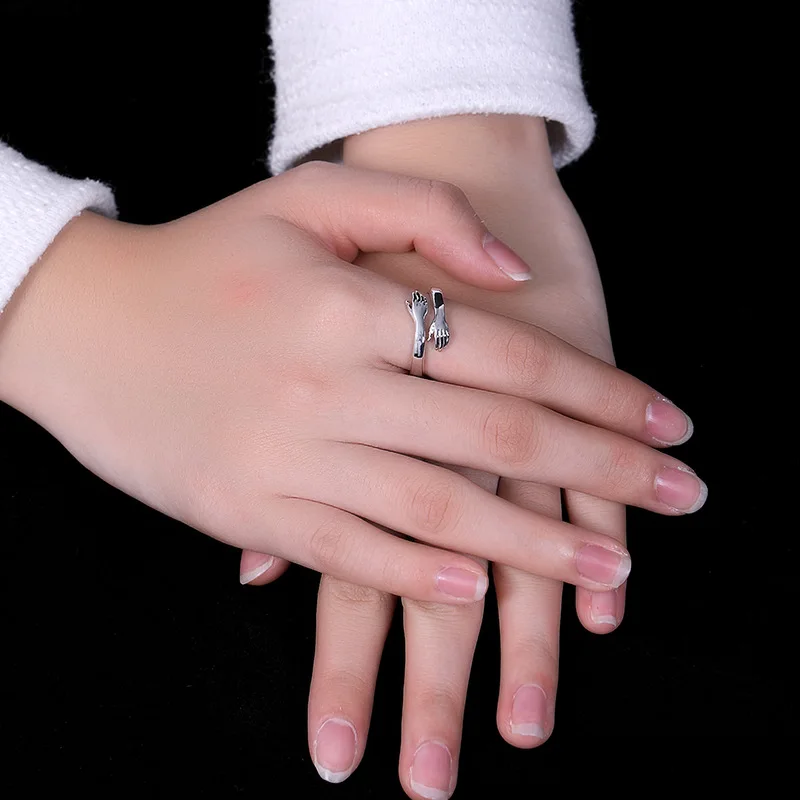 Punk Vintage 925 Sterling Silver Hug Hand Rings For Women Men Gothic Antique Jewelry Anillos 2020
Punk Vintage 925 Sterling Silver Hug Hand Rings For Women Men Gothic Antique Jewelry Anillos 2020