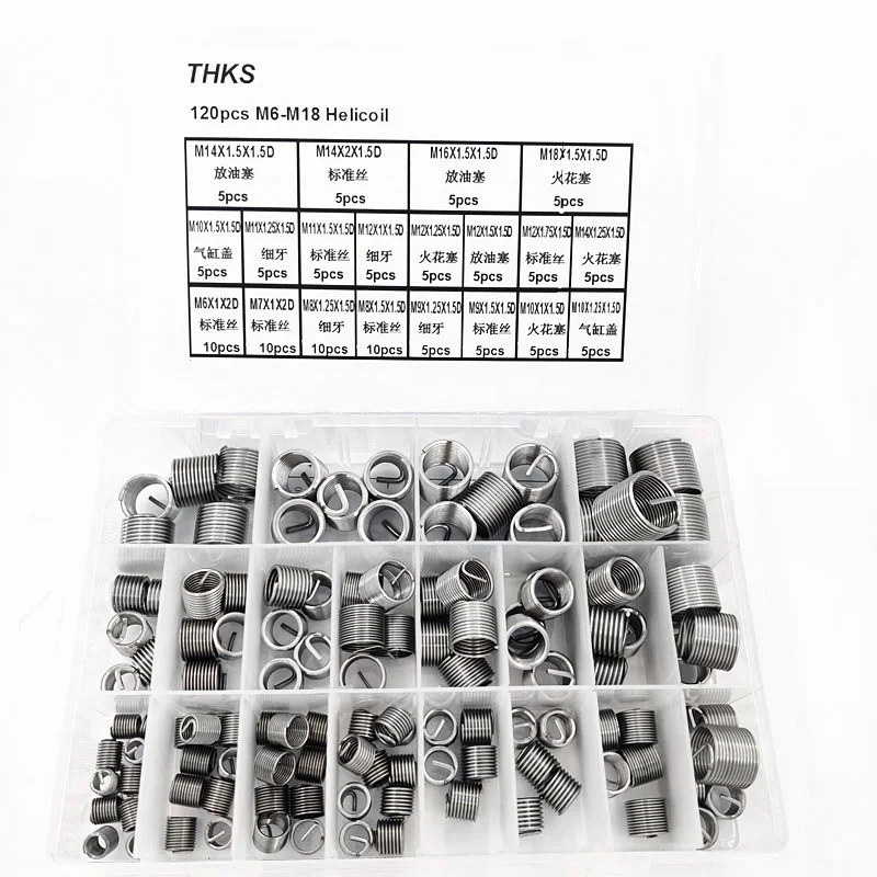 Tools Thread Repair 120pcs Set Stainless steel Silver With Storage Box Metric Stripped Inserts
Tools Thread Repair 120pcs Set Stainless steel Silver With Storage Box Metric Stripped Inserts