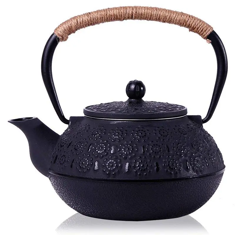

900ML Japanese cast iron tea pot cherry design with stainless steel strainer kung fu tea set Q-196