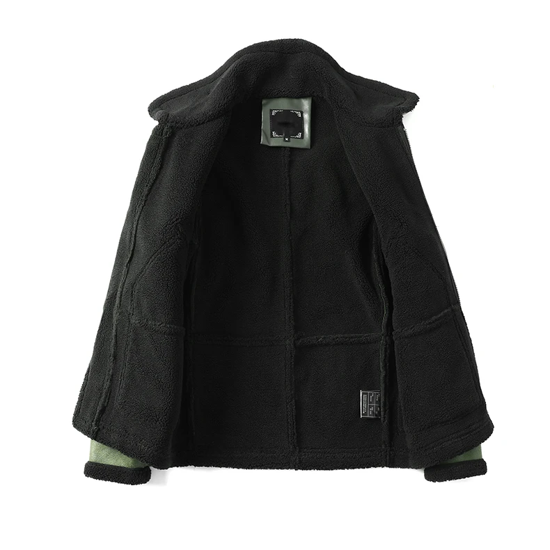 Integrated 2021 and New Leather Fleece Thickened Clothing Youth Fashion Lamb Fur Air Force Men's Winter Jacket
Integrated 2021 and New Leather Fleece Thickened Clothing Youth Fashion Lamb Fur Air Force Men's Winter Jacket