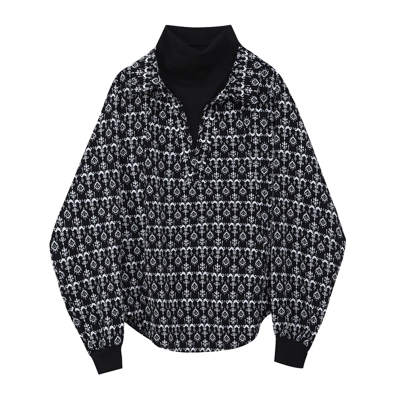 Women Shirts Stitching Loose Oversized Blouses Female Tops New high collar Long Sleeve Fit Fashion Tide 2021 Spring
Women Shirts Stitching Loose Oversized Blouses Female Tops New high collar Long Sleeve Fit Fashion Tide 2021 Spring