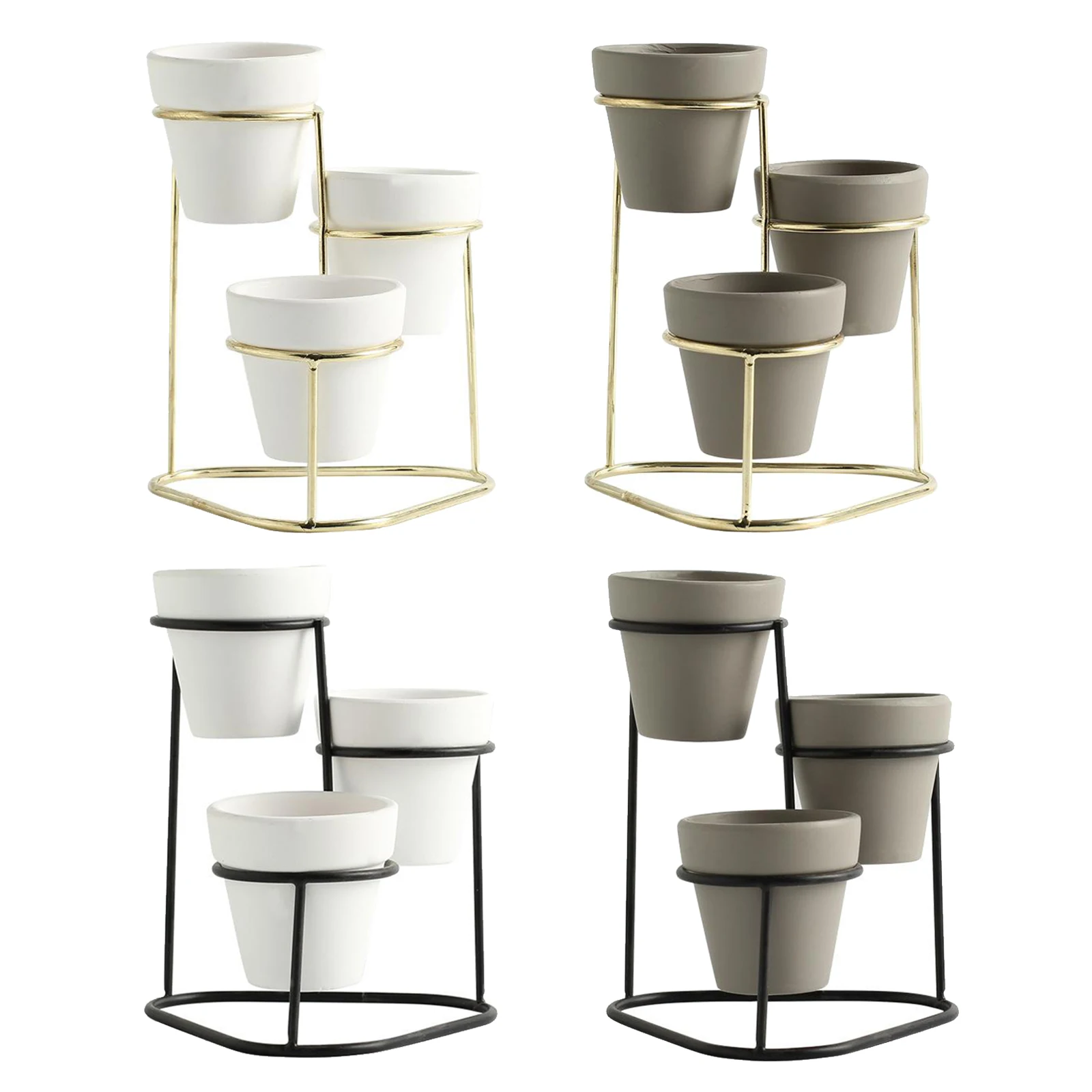 3x Ceramic Succulent Planter Pots, Modern Indoor Cactus Container with Metallic
3x Ceramic Succulent Planter Pots, Modern Indoor Cactus Container with Metallic