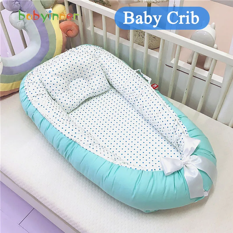Портативная детская кроватка babyinside съемная хлопковая ткань для новорожденных
