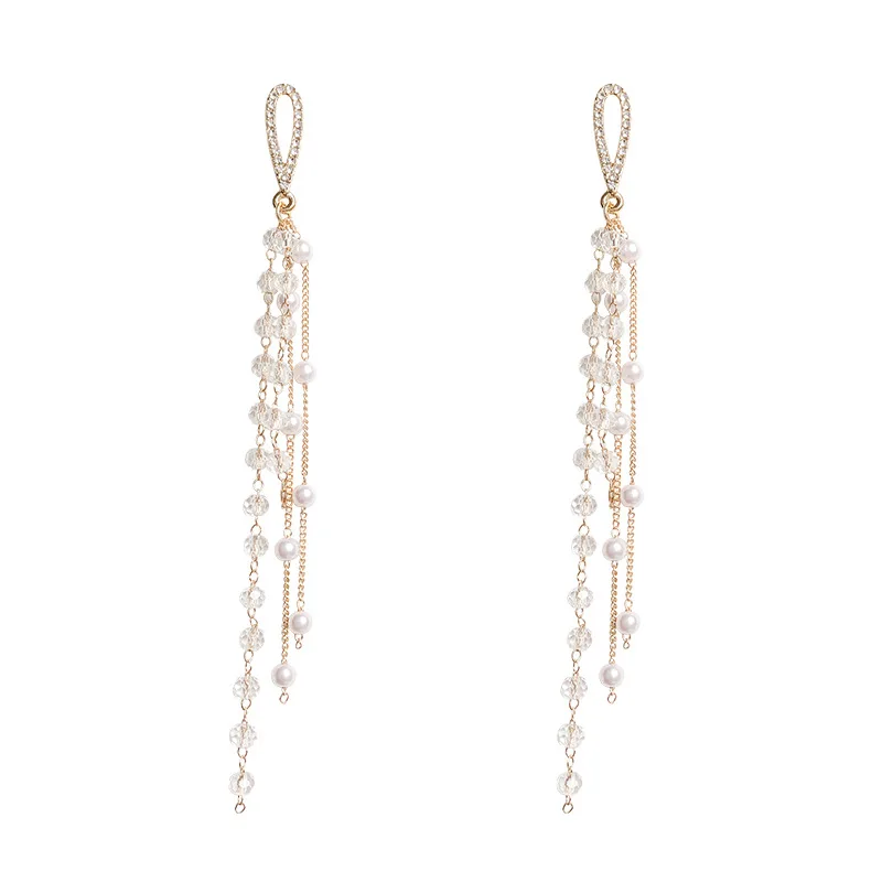 Korean Fashion Jewelry Personality Temperament Crystal Tassel Earrings Bridal Earrings For Women Long Earrings Oorbellen
Korean Fashion Jewelry Personality Temperament Crystal Tassel Earrings Bridal Earrings For Women Long Earrings Oorbellen