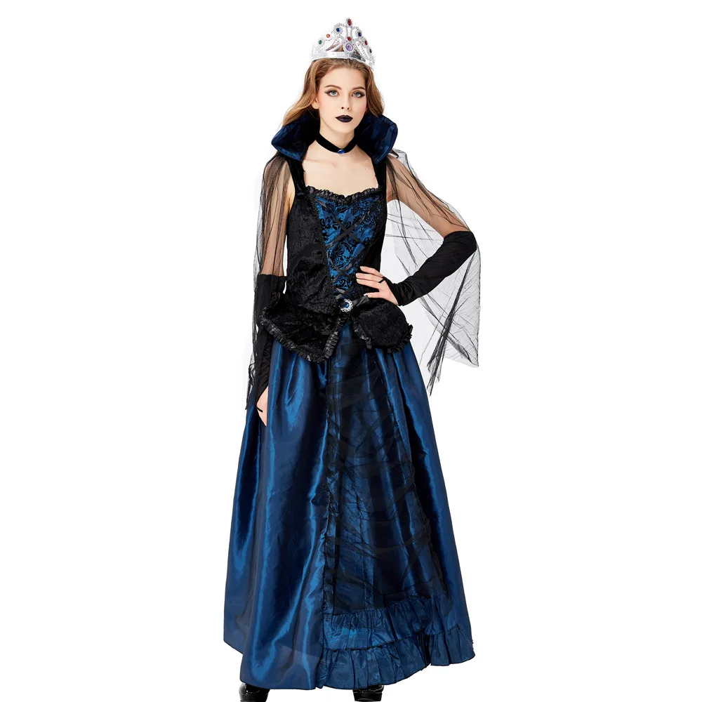 Adult Queen Costumes Vampire costume Blue Luxury queen Fancy Party dresses womens Halloween Witch Performance Uniform
Adult Queen Costumes Vampire costume Blue Luxury queen Fancy Party dresses womens Halloween Witch Performance Uniform
