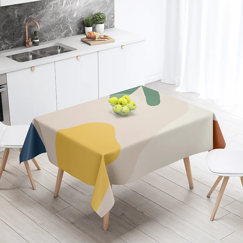 

Скатерть в скандинавском стиле, водонепроницаемый Прямоугольный Коврик для стола, домашний обеденный стол, журнальный столик, хлопковая ль...