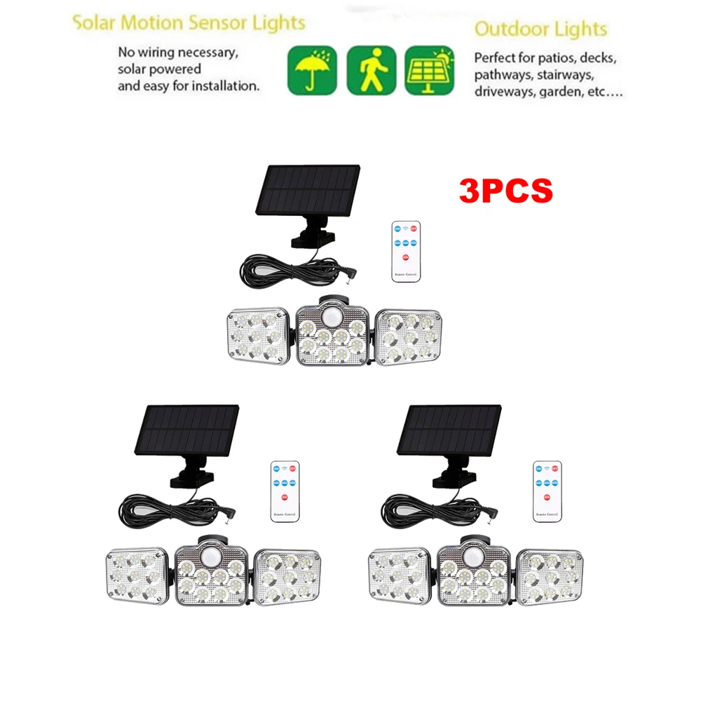 3pcs 138 led seperable remote Solar Light Outdoor Solar Lamp PIR Motion Sensor Waterproof Sunlight Garden Decoration Street Lant
3pcs 138 led seperable remote Solar Light Outdoor Solar Lamp PIR Motion Sensor Waterproof Sunlight Garden Decoration Street Lant