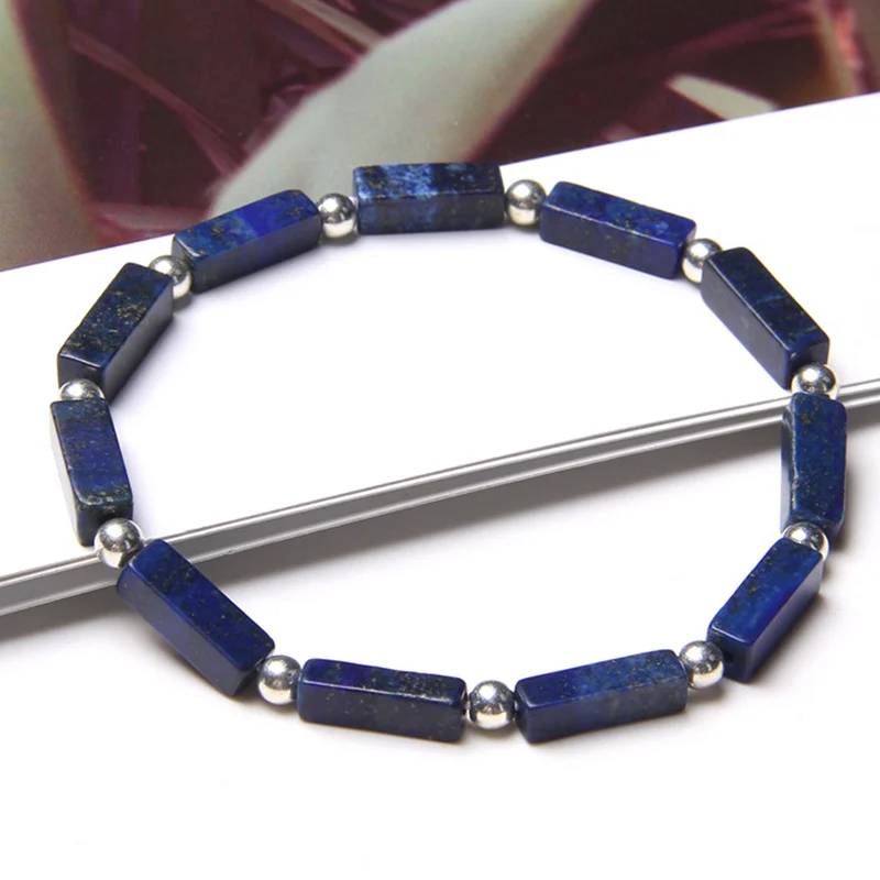 Square Tube Natural Blue lapis lazuli Stone Beads Bracelet Tiny Round Silver Color Ball Charm Bracelet Women Men Energy Jewelry
Square Tube Natural Blue lapis lazuli Stone Beads Bracelet Tiny Round Silver Color Ball Charm Bracelet Women Men Energy Jewelry