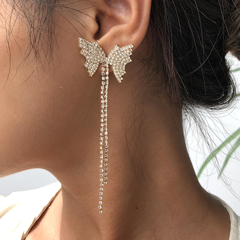 Crystal Butterfly Dangel Errings for Women Korea Gold Color Tassel Cute Animal Stud Earrings Frsh Grils Ear Rings Charm Jewelry
Crystal Butterfly Dangel Errings for Women Korea Gold Color Tassel Cute Animal Stud Earrings Frsh Grils Ear Rings Charm Jewelry