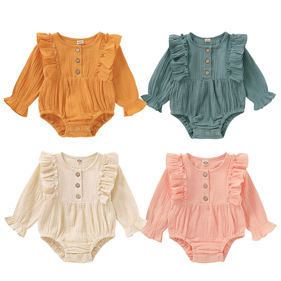 Ruffled Bodysuit for Baby Girls Long Sleeves Soft Breathable Clothes Infant Jumsuit 0-18 Months
Ruffled Bodysuit for Baby Girls Long Sleeves Soft Breathable Clothes Infant Jumsuit 0-18 Months
