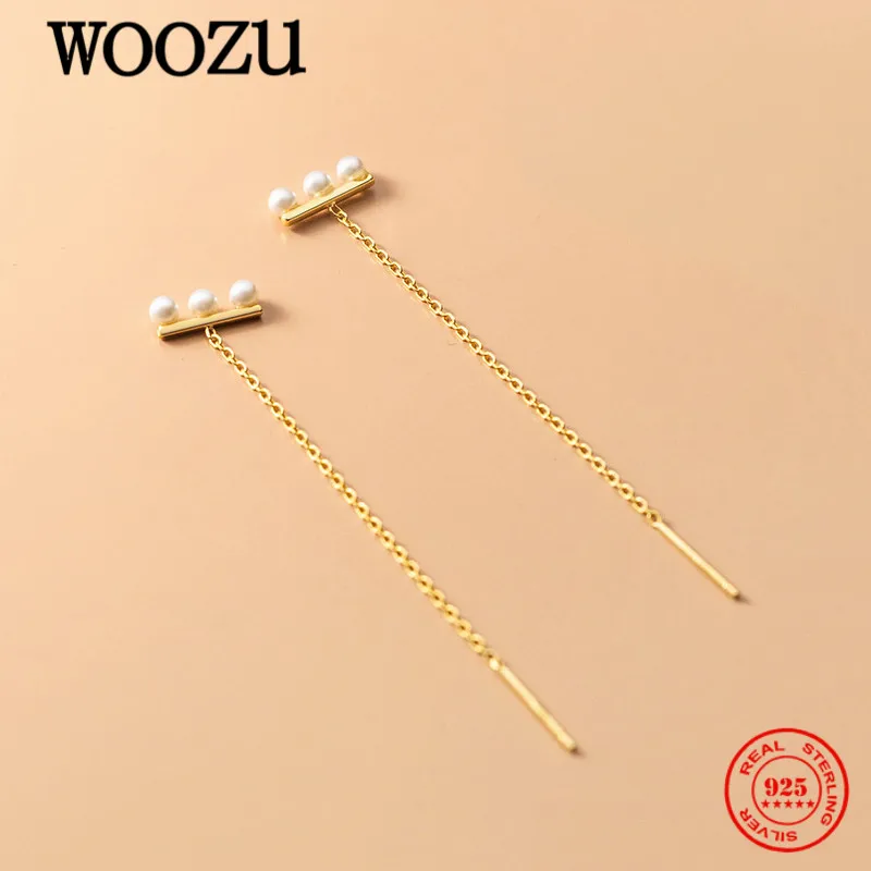 WOOZU Genuine 925 Sterling Silver Natural Freshwater Round Pearl Tassel Stud Earrings For Women Wedding Engagement Jewelry Gift
WOOZU Genuine 925 Sterling Silver Natural Freshwater Round Pearl Tassel Stud Earrings For Women Wedding Engagement Jewelry Gift