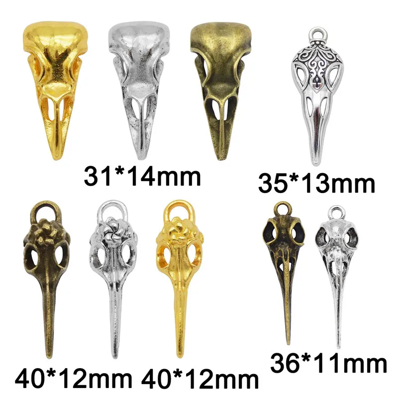 Julie Wang 9PCS Mixed Raven Skull Charms Zinc Alloy Bird Beak Head Punk Pendant Jewelry Making Accessory
Julie Wang 9PCS Mixed Raven Skull Charms Zinc Alloy Bird Beak Head Punk Pendant Jewelry Making Accessory