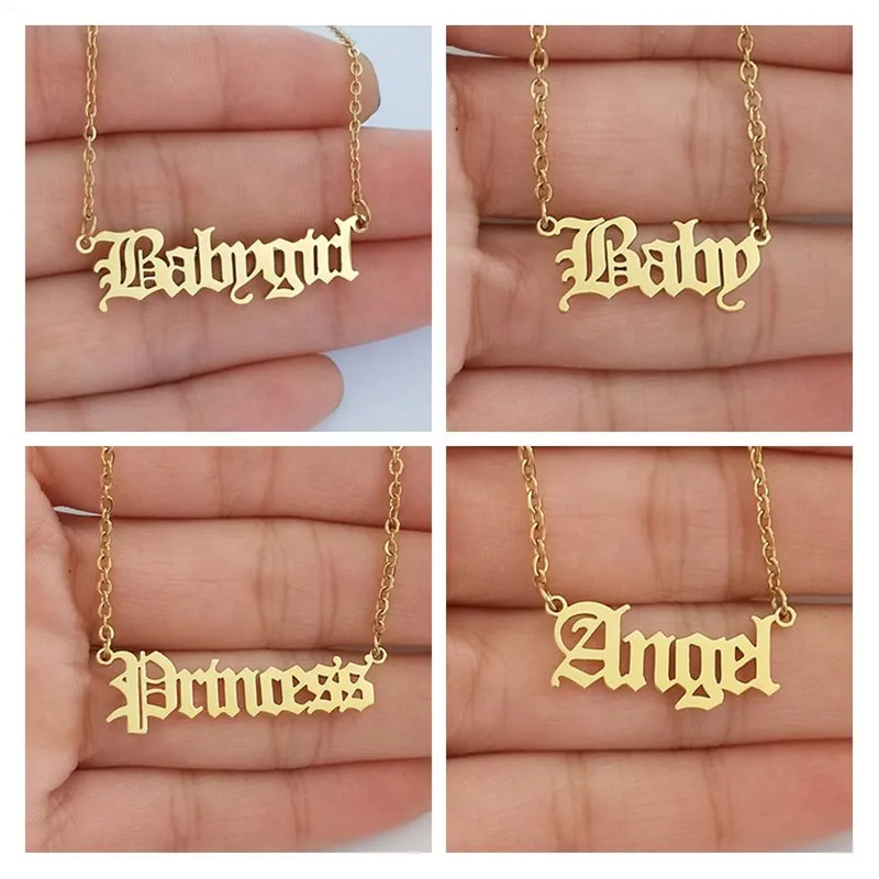 Bulk 10pcs Angel Necklace Letter Charm Princess Choker Stainless Steel Jewelry BFF Baby Girl Statement Necklace Women Kid's Gift
Bulk 10pcs Angel Necklace Letter Charm Princess Choker Stainless Steel Jewelry BFF Baby Girl Statement Necklace Women Kid's Gift
