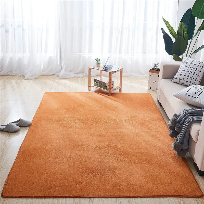 

Pure color coral velvet carpet modern living room area carpet bed side carpet tatami crawl Mat non-slip mat home decoration