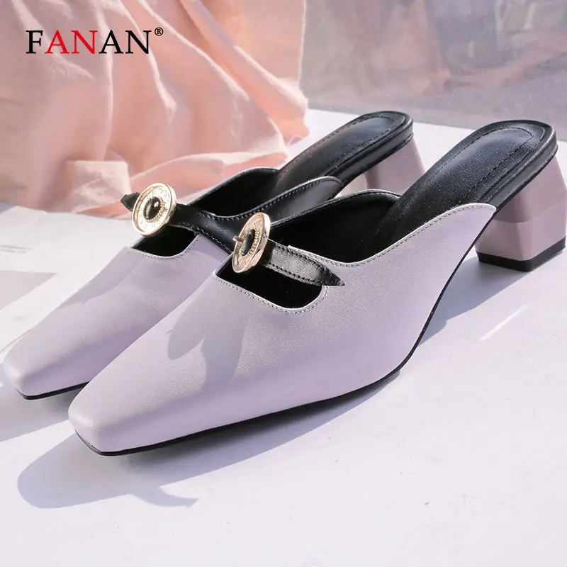 FANAN Summer Women Pumps Slippers Mules High Heels Shoes Women Square Toe Fashion Metal Decoration Shoes Ladies Party Shoes
FANAN Summer Women Pumps Slippers Mules High Heels Shoes Women Square Toe Fashion Metal Decoration Shoes Ladies Party Shoes