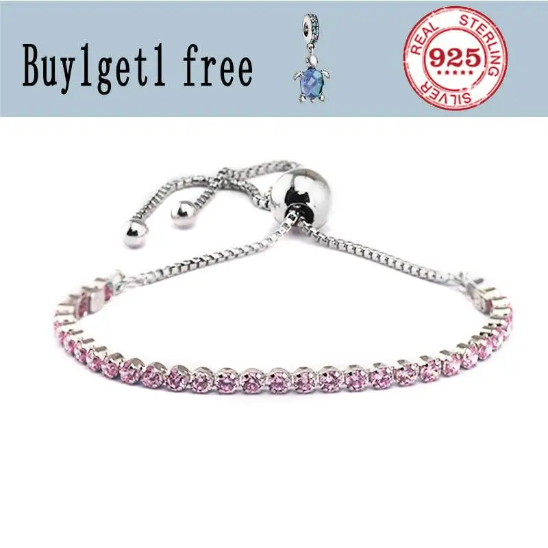 Authentic 925 Sterling Silver Jewelry Pink Sparkling Strand pandora Bracelets For Women Fits European Beads And Charms
Authentic 925 Sterling Silver Jewelry Pink Sparkling Strand pandora Bracelets For Women Fits European Beads And Charms