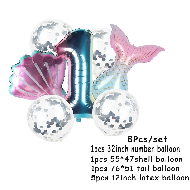 8pcs Mermaid Party Balloons Birthday Party Decoration Kids Number Balloon 1 2 3 4 5 6 7 8 9 years old Birthday Party Supplies 
8pcs Mermaid Party Balloons Birthday Party Decoration Kids Number Balloon 1 2 3 4 5 6 7 8 9 years old Birthday Party Supplies