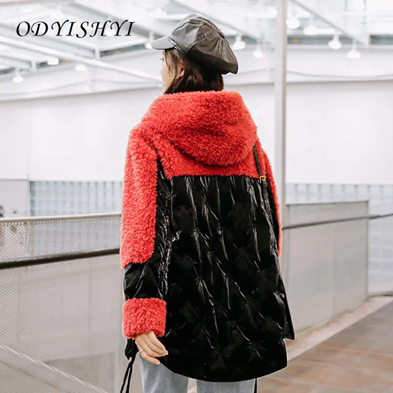 Real Sheep Shearing Jacket Women Parka Mid Length 2020 Winter Particle Fleece Outwear Composite Fur Integrated Down Coat Female
Real Sheep Shearing Jacket Women Parka Mid Length 2020 Winter Particle Fleece Outwear Composite Fur Integrated Down Coat Female