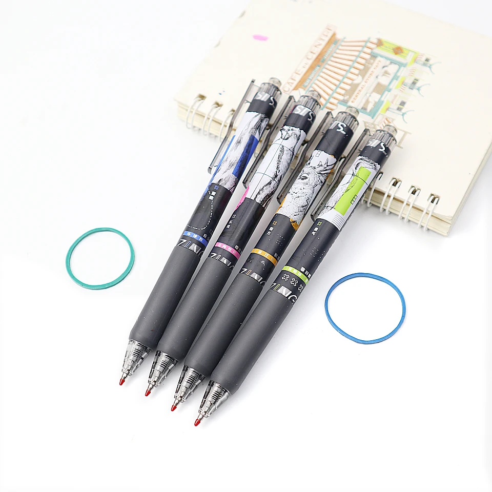 

4pcs/lot Gel Pen 0.5 Nib- Black/Blue Ink Superior Quality Gel Ink Pen Good Smooth Writing School Office Stationery Supplies