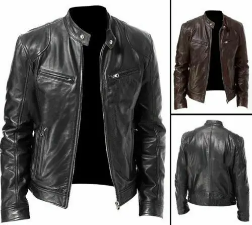 Мужская винтажная байкерская куртка CAFE RACER из натуральной кожи черного и коричневого цвета
Мужская винтажная байкерская куртка CAFE RACER из натуральной кожи черного и коричневого цвета