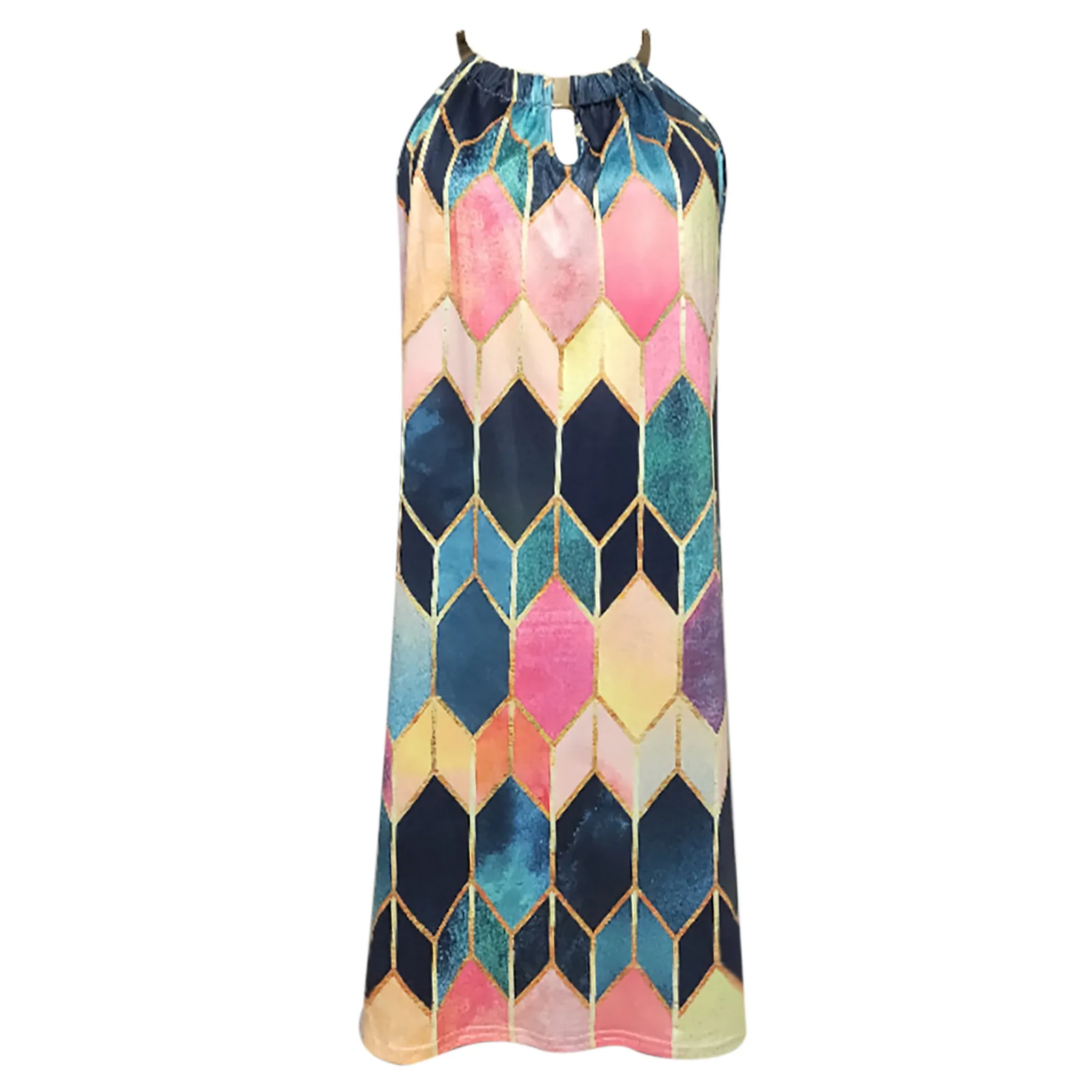 Women's Dress 2021 Robe Summer Casual Fashion Geometry Flowers Print Hanging Neck Hollow Out Sleeveless Backless Mini Dress
Women's Dress 2021 Robe Summer Casual Fashion Geometry Flowers Print Hanging Neck Hollow Out Sleeveless Backless Mini Dress