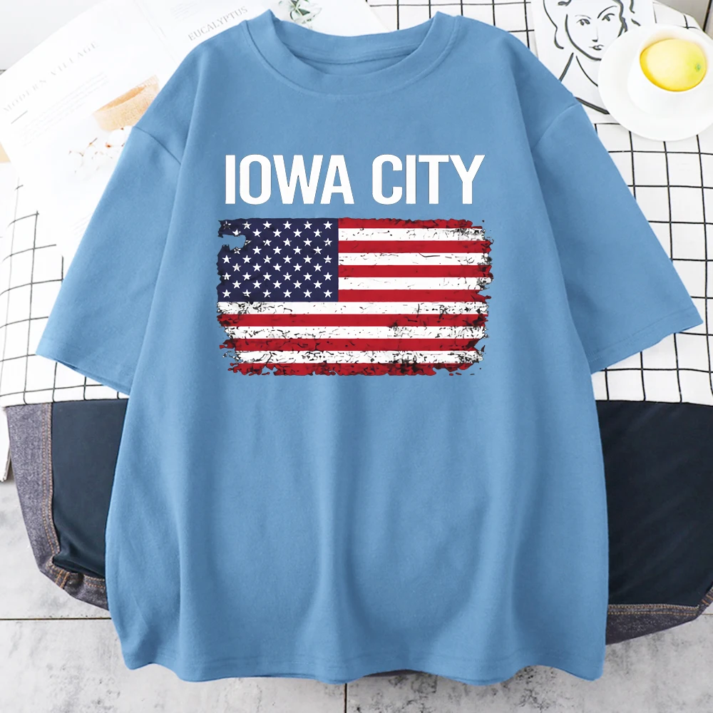 The American Flag Iowa City Print Tshirts Woman Summer Kawaii Temperament Top Hip Hop Style Tshirt Fashion Loose T-shirts Female
The American Flag Iowa City Print Tshirts Woman Summer Kawaii Temperament Top Hip Hop Style Tshirt Fashion Loose T-shirts Female