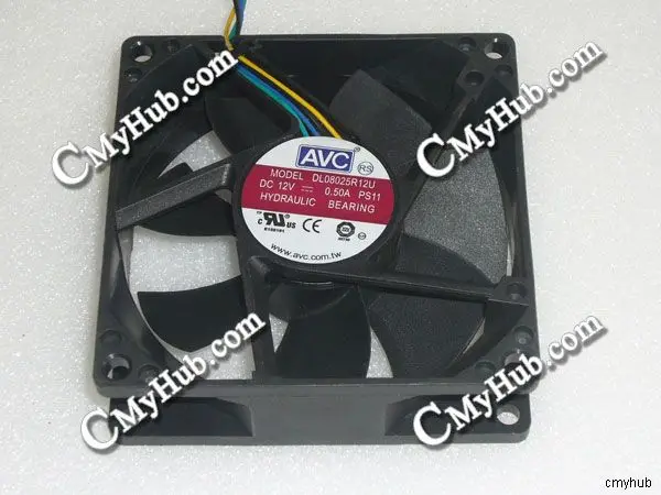 

Для AVC DL08025R12U PS11 Z8U708D001 DC12V 0.50A 8025 8 см 80 мм 80x80x25 мм 4-контактный охлаждающий вентилятор