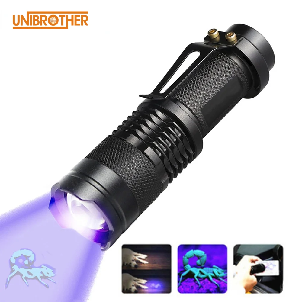 Mini UV Black Light Pet Urine Stains Detector Scorpion Hunting Flashlight Tactical Flashlight Torch Light Rechargeable
Mini UV Black Light Pet Urine Stains Detector Scorpion Hunting Flashlight Tactical Flashlight Torch Light Rechargeable