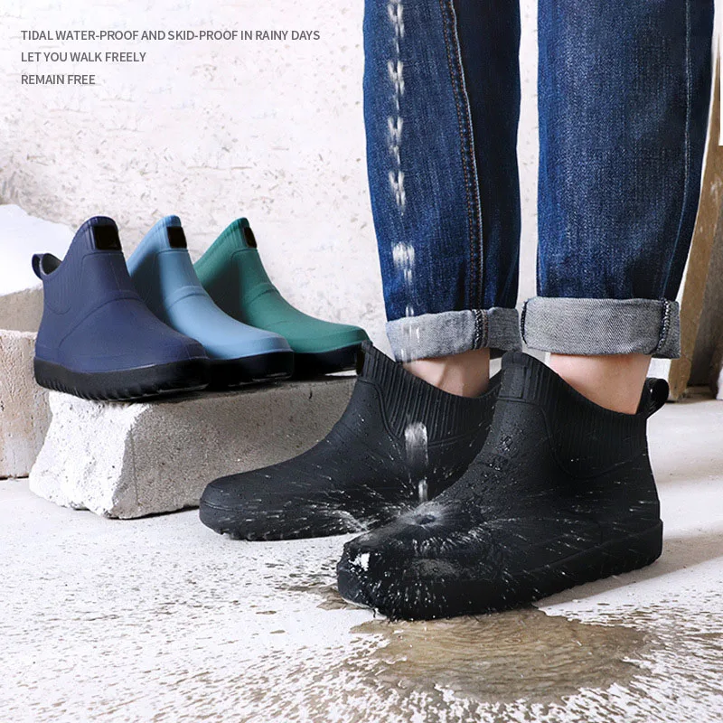 Men Rubber Rain Shoes Slip On Waterproof Low-Heel Tube PVC Rain Boots Work Best-selling Casual Ankle Boots Fashion Outdoor DSA
Men Rubber Rain Shoes Slip On Waterproof Low-Heel Tube PVC Rain Boots Work Best-selling Casual Ankle Boots Fashion Outdoor DSA