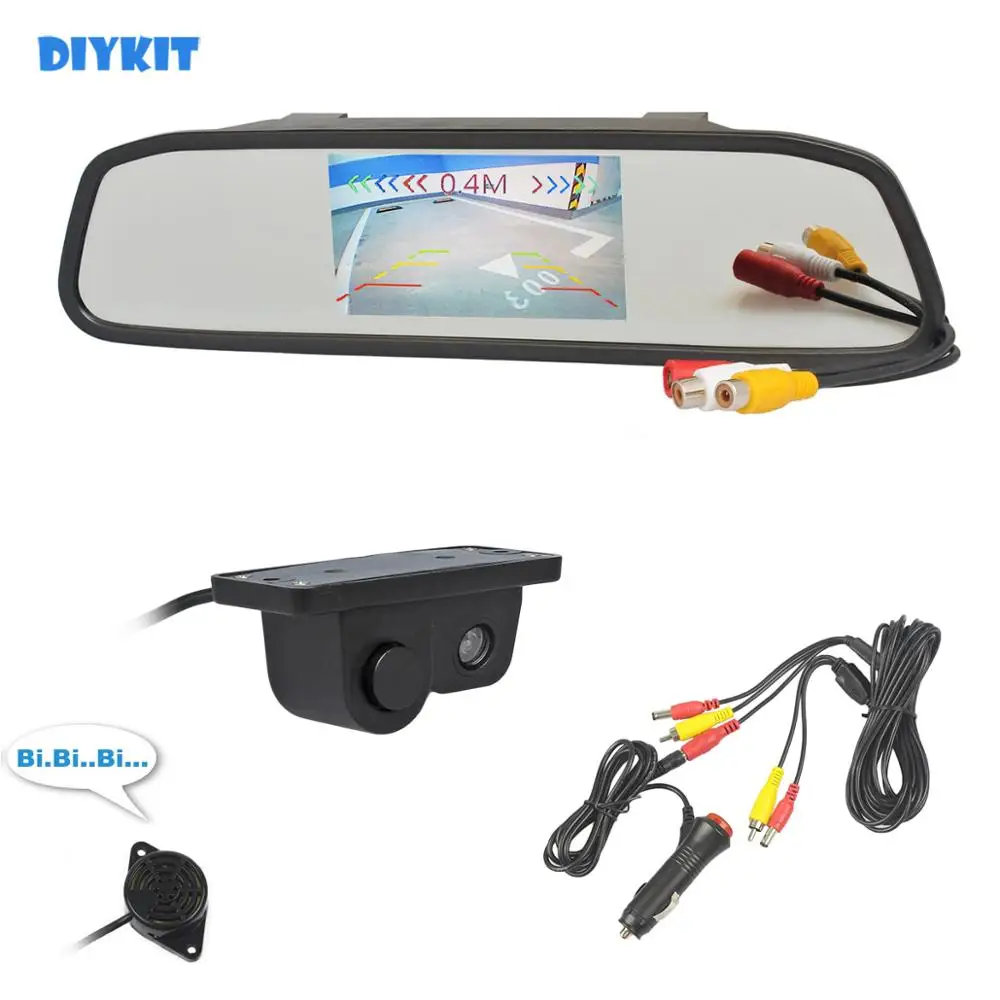 DIYKIT Wired Auto Parking System Waterproof Parking Radar Sensor Car Camera + 4.3 inch Car Mirror Monitor Rear View Monitor
DIYKIT Wired Auto Parking System Waterproof Parking Radar Sensor Car Camera + 4.3 inch Car Mirror Monitor Rear View Monitor