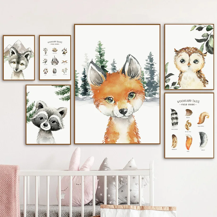 Fox Raccoon Owl Wolf Forest Nursery Animal Wall Art Canvas Painting Nordic Posters And Prints Wall Pictures Baby Kids Room Decor
Fox Raccoon Owl Wolf Forest Nursery Animal Wall Art Canvas Painting Nordic Posters And Prints Wall Pictures Baby Kids Room Decor