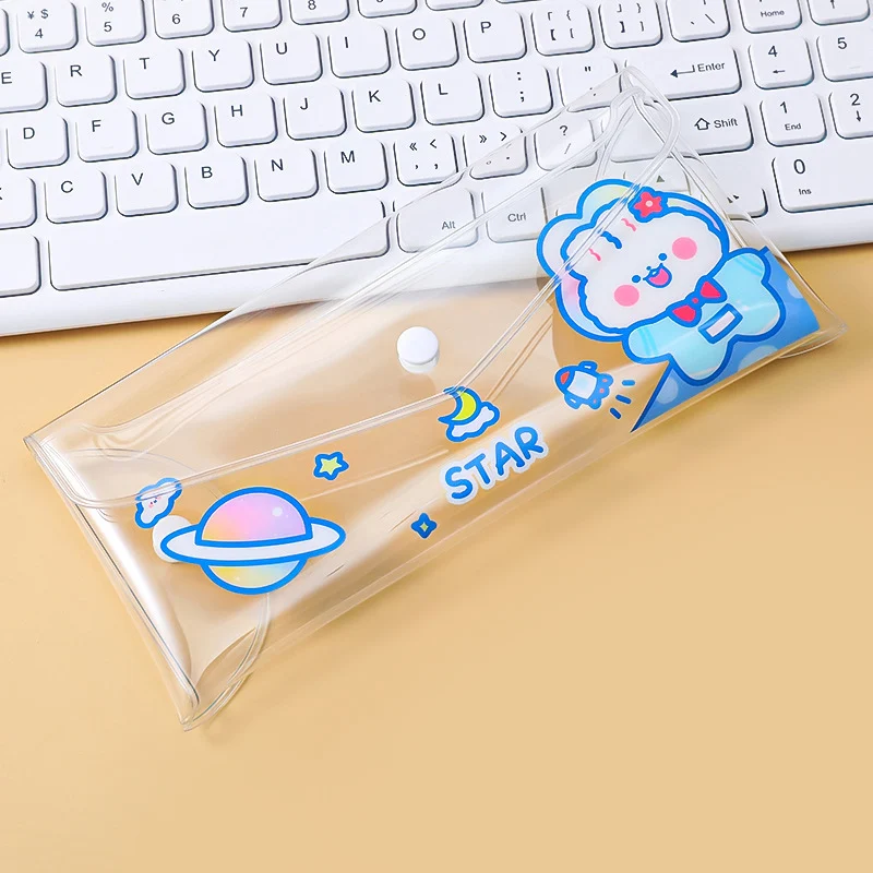 Eco-Friendly PVC Stationery Storage Bags Snap Pen Bag Office Bills Files Sundries Organizer Children Student Cartoon Pencil Case
Eco-Friendly PVC Stationery Storage Bags Snap Pen Bag Office Bills Files Sundries Organizer Children Student Cartoon Pencil Case
