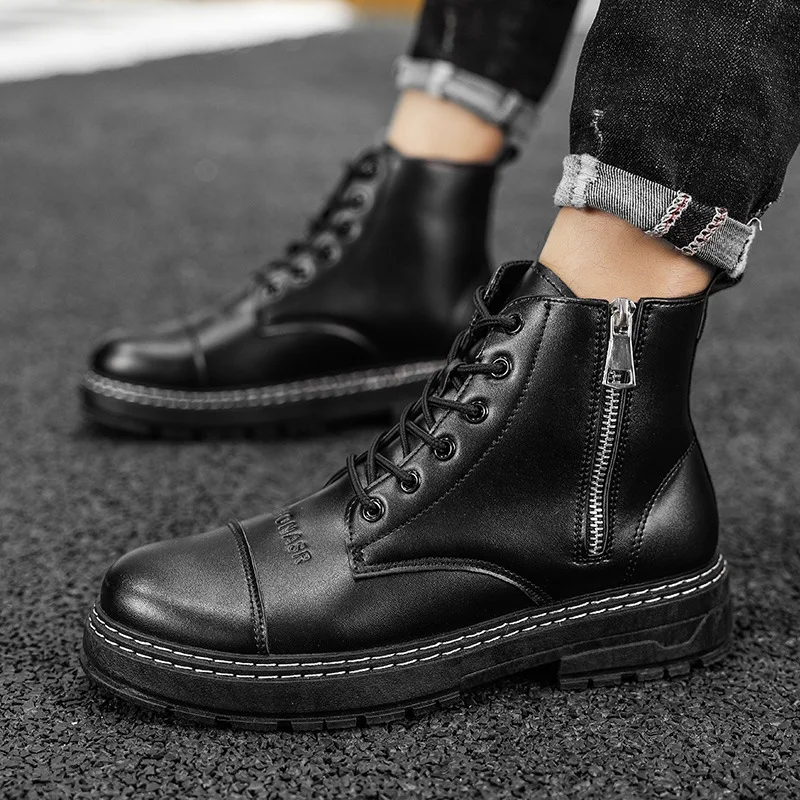 Hot Sale Men Boots Spring Autumn Waterproof Black Leather Shoes Fashion Zip Men Ankle Boots Lace Up Comfortable Men Casual Shoes
Hot Sale Men Boots Spring Autumn Waterproof Black Leather Shoes Fashion Zip Men Ankle Boots Lace Up Comfortable Men Casual Shoes