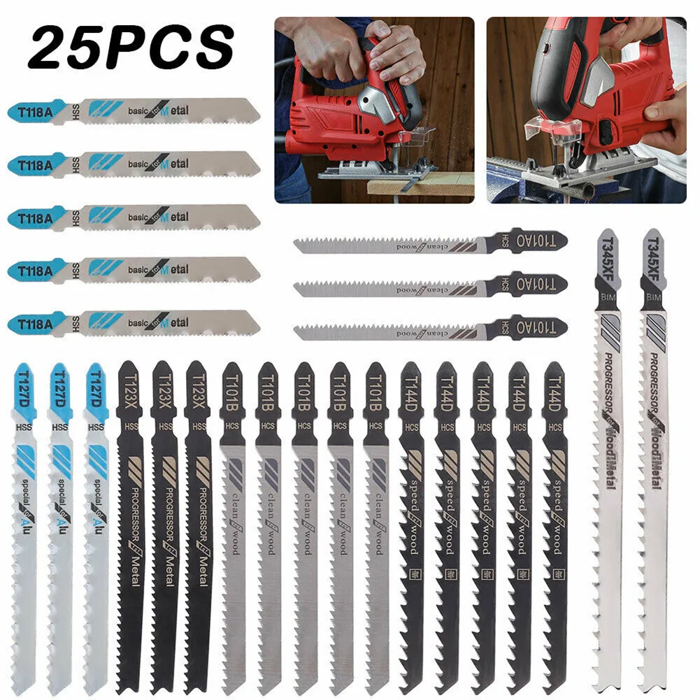 25PCS Jig Saw Jigsaw Blades Set Metal Wood Assorted Blades T-Shank For Bosch Power Tool Electric Saw Jig Saw Blade Set
25PCS Jig Saw Jigsaw Blades Set Metal Wood Assorted Blades T-Shank For Bosch Power Tool Electric Saw Jig Saw Blade Set
