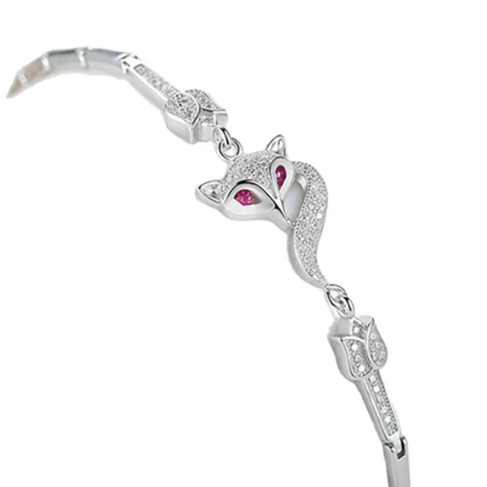 Fashion Charm S925 Silver Plated Bracelet Bangle with Shiny Zirconia Fox Dolphin Kitty Clover for Women Gift Luxury Jewelry TSL 
Fashion Charm S925 Silver Plated Bracelet Bangle with Shiny Zirconia Fox Dolphin Kitty Clover for Women Gift Luxury Jewelry TSL