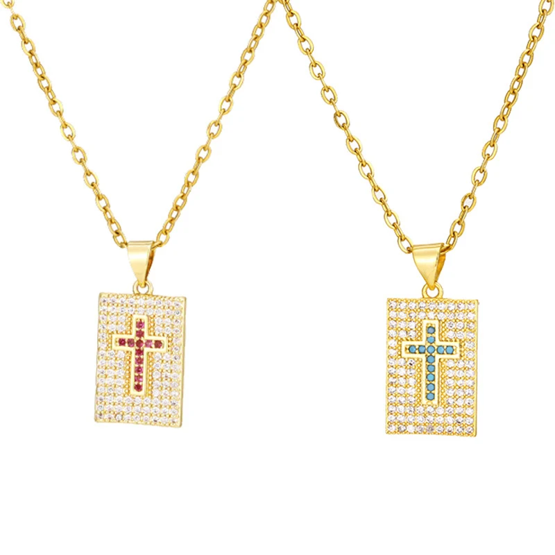 Copper Cross Pendant Necklaces Stainless Chain Gold Plated Jewelry Cubic Zirconia Jewelry for Women VNE131
Copper Cross Pendant Necklaces Stainless Chain Gold Plated Jewelry Cubic Zirconia Jewelry for Women VNE131