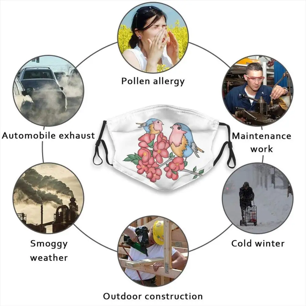 Birds And Cherry Branch Adult Kids Washable Funny Face Mask With Filter Birds Cherry Blossom Cherry Tree 
Birds And Cherry Branch Adult Kids Washable Funny Face Mask With Filter Birds Cherry Blossom Cherry Tree