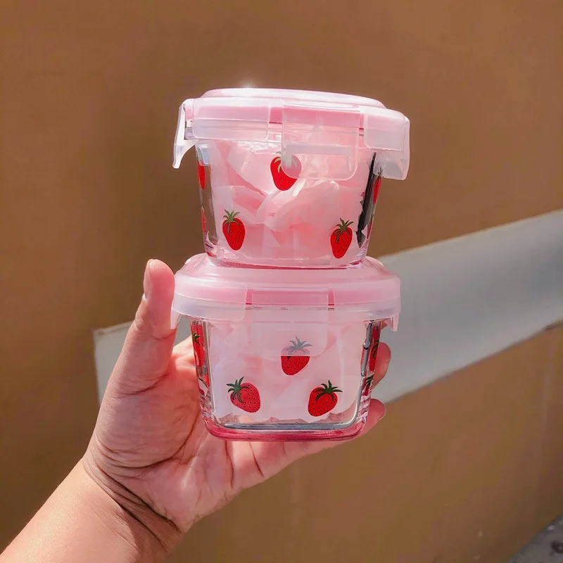2PCS Mini Cute Strawberry Glass Storage Box Refrigerator Storage Box Fresh Keeping Box Dumpling Box Household
2PCS Mini Cute Strawberry Glass Storage Box Refrigerator Storage Box Fresh Keeping Box Dumpling Box Household