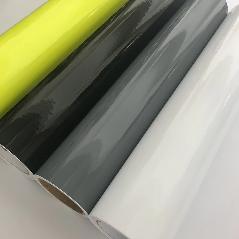 

Glossy Vinyl Film Sheet Gloss Car Wrap Foil with Air Release Bubbles Free Adhesive Sticker Decal