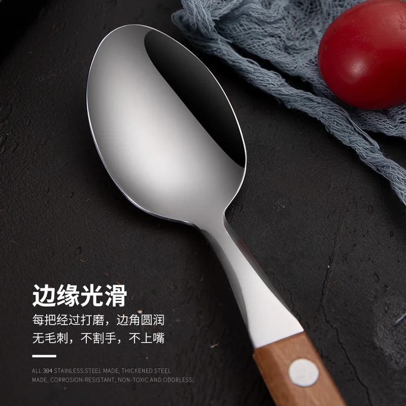 Dinnerware Sets Glossy Silver Wooden Tableware Western Food Knife Fork Teaspoon Cutleries
Dinnerware Sets Glossy Silver Wooden Tableware Western Food Knife Fork Teaspoon Cutleries