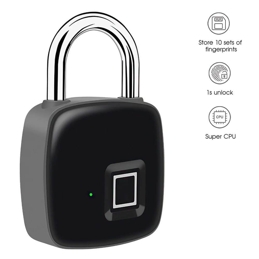 Smart Fingerprint Electronic lock Keyless Door Lock USB Rechargeable Smart Padlock 0.1sec Quick Unlock Zinc Alloy Metal
Smart Fingerprint Electronic lock Keyless Door Lock USB Rechargeable Smart Padlock 0.1sec Quick Unlock Zinc Alloy Metal