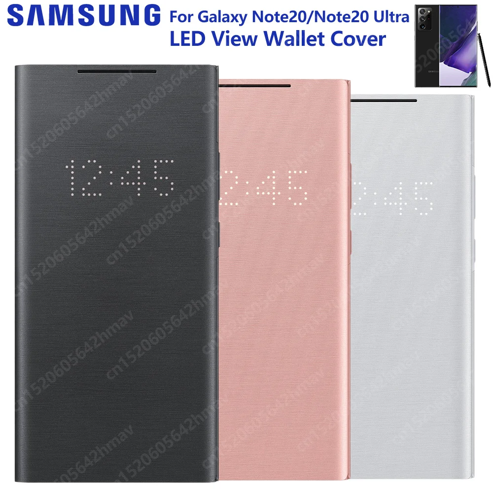 100% оригинальный Samsung Galaxy Note20 ультратонкий Светодиодный чехол кошелек зеркальный