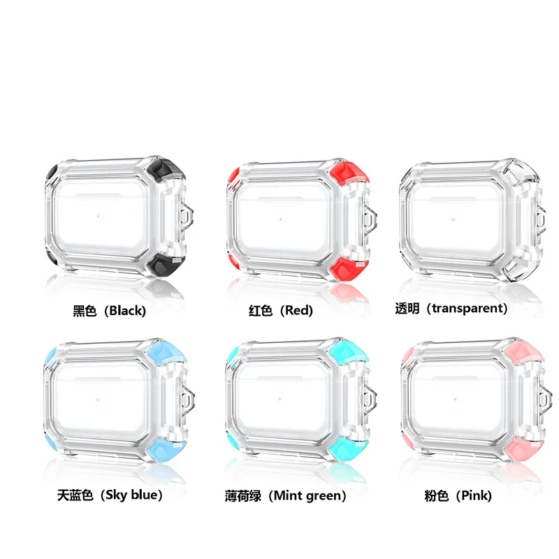 For airpods case,New Anti-fall high quality Transparent Two-color Earphone Case For Apple Airpods pro Protective Cover with Hook
For airpods case,New Anti-fall high quality Transparent Two-color Earphone Case For Apple Airpods pro Protective Cover with Hook