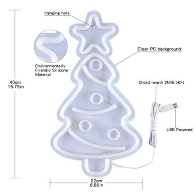 Christmas Tree LED Neon Lights for Art Wall Decor Neon Sign Holidays Party Bar Home Christmas Decoration Neon Lamp USB Power
Christmas Tree LED Neon Lights for Art Wall Decor Neon Sign Holidays Party Bar Home Christmas Decoration Neon Lamp USB Power