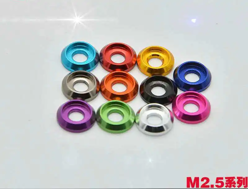 Шайбы из алюминиевого сплава различных цветов для винтов с полукруглой головкой и винтов с сердечником, m2, 5,M3,M4, 20 шт. 
Шайбы из алюминиевого сплава различных цветов для винтов с полукруглой головкой и винтов с сердечником, m2, 5,M3,M4, 20 шт.