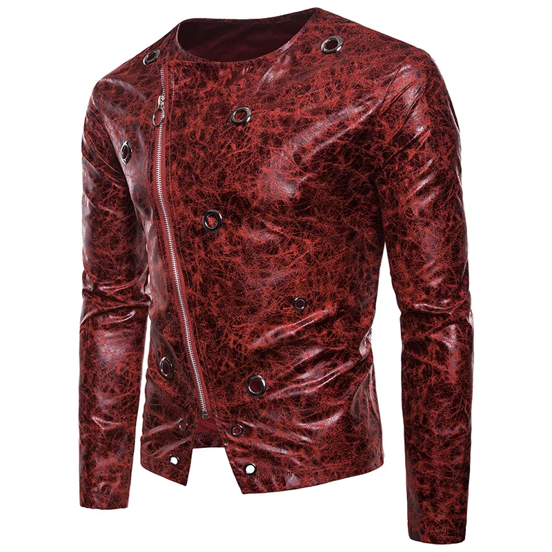 New Autumn Punk Leather Jacket Men Oblique Zipper lron ring Leather Jacket Men Short Coat Casual Motorcycle Leather Jacket Male
New Autumn Punk Leather Jacket Men Oblique Zipper lron ring Leather Jacket Men Short Coat Casual Motorcycle Leather Jacket Male