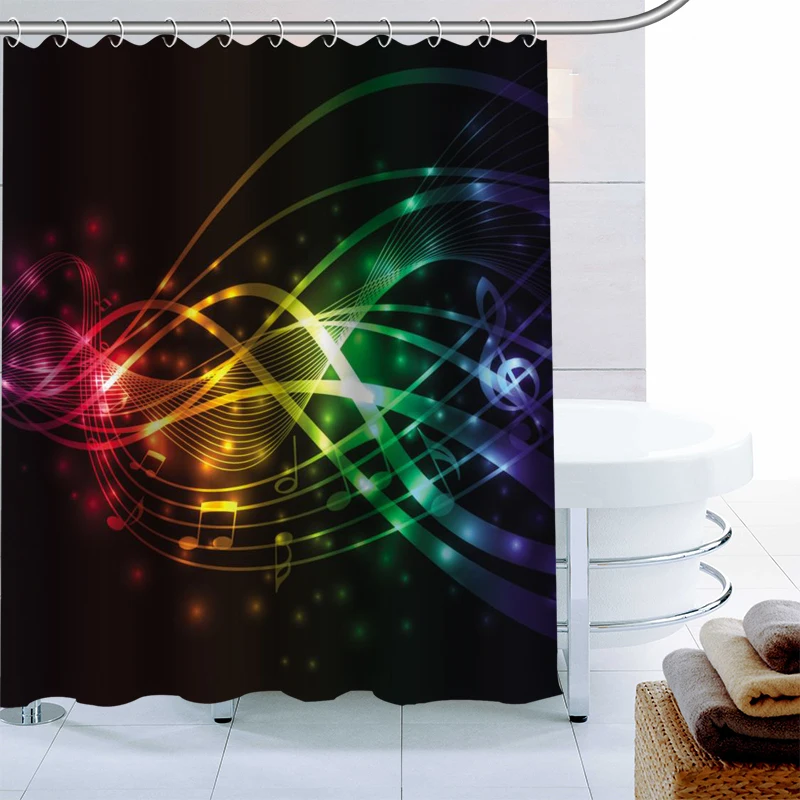 Modern Music Wave Pattern Shower Curtain Waterproof Mildew Proof Bath Curtain Polyester Fabric 180X180CM Bathroom Curtain
Modern Music Wave Pattern Shower Curtain Waterproof Mildew Proof Bath Curtain Polyester Fabric 180X180CM Bathroom Curtain